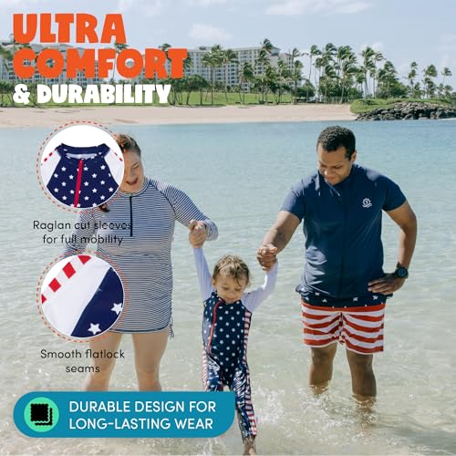 Image of SwimZip UPF50+ Boys Swim Shirt, Long Sleeve One Piece Kids Sunsuit