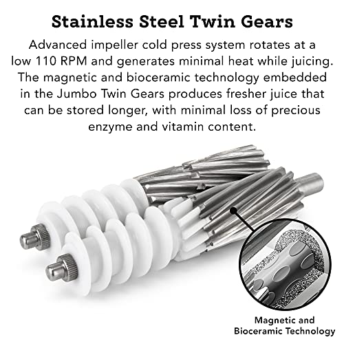 Tribest Greenstar Gse-5050 Elite Slow Masticating Juicer, Twin Gear Cold Press Juicer & Juice Extractor, Chrome #TOP2