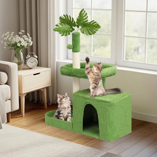 Árbol para Gatos VINGLI de 48.43 pulgadas de alto verde miniatura 6
