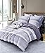 Générique Parure de Lit 2 Personnes 100% Coton Percale 80 Fils Finition Bouton Housse de Couette 240x220cm avec 2 Taies d'oreillers 65x65cm_n°5 Violette et Parme