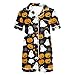 2 Piece Womens Causal Halloween Pajamas Ladies Comfortable Loose Short Sleeve Button Down Party Holiday Costume Womens Halloween Outfit (Black+M)