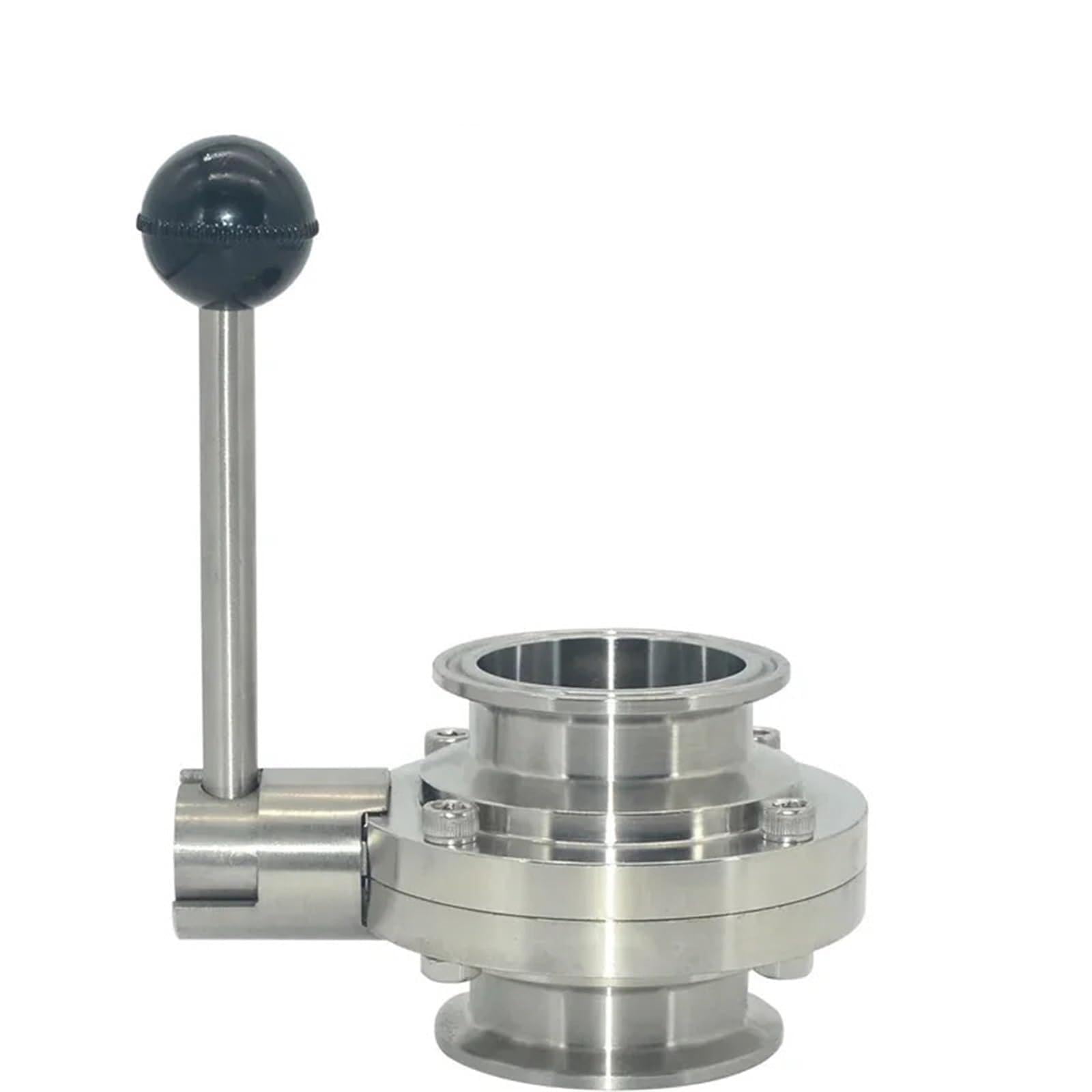 JFQOWCMP Tri Clamp Butterfly Valve 2" 51mm SS304 Stainless Steel Sanitary 2" Tri Clamp Butterfly Valve Homebrew Beer Dairy Product