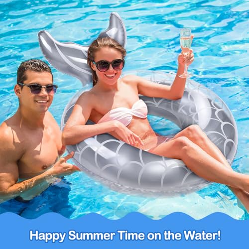 MoKo Pool Float Adult, Inflatable Swim Ring Tube Floaties with Handles - image 6