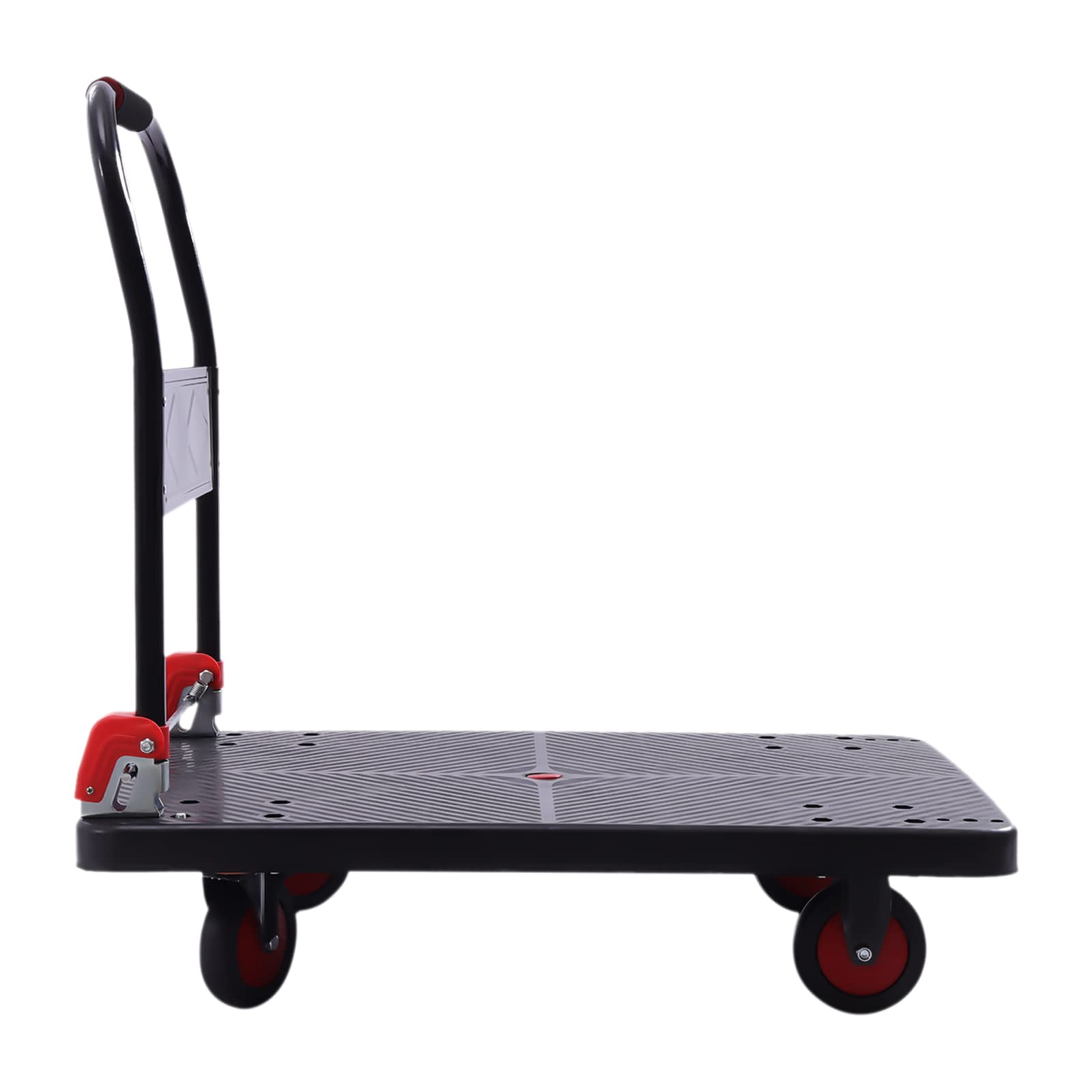 Carro de plataforma plegable, carro de transporte, plegable con una sola mano, 400 kg, carro de plataforma, carrito silencioso con frenos