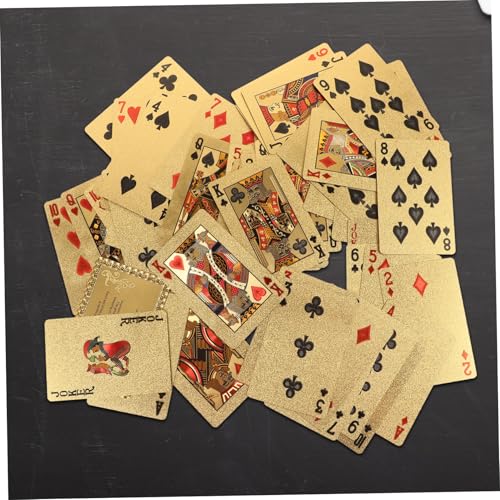 GALPADA Goldfolie Pokerkarten Spielkarten für Poker Party Kartenspiel Erwachsene Langlebig Glatte Oberfläche – Bild 8
