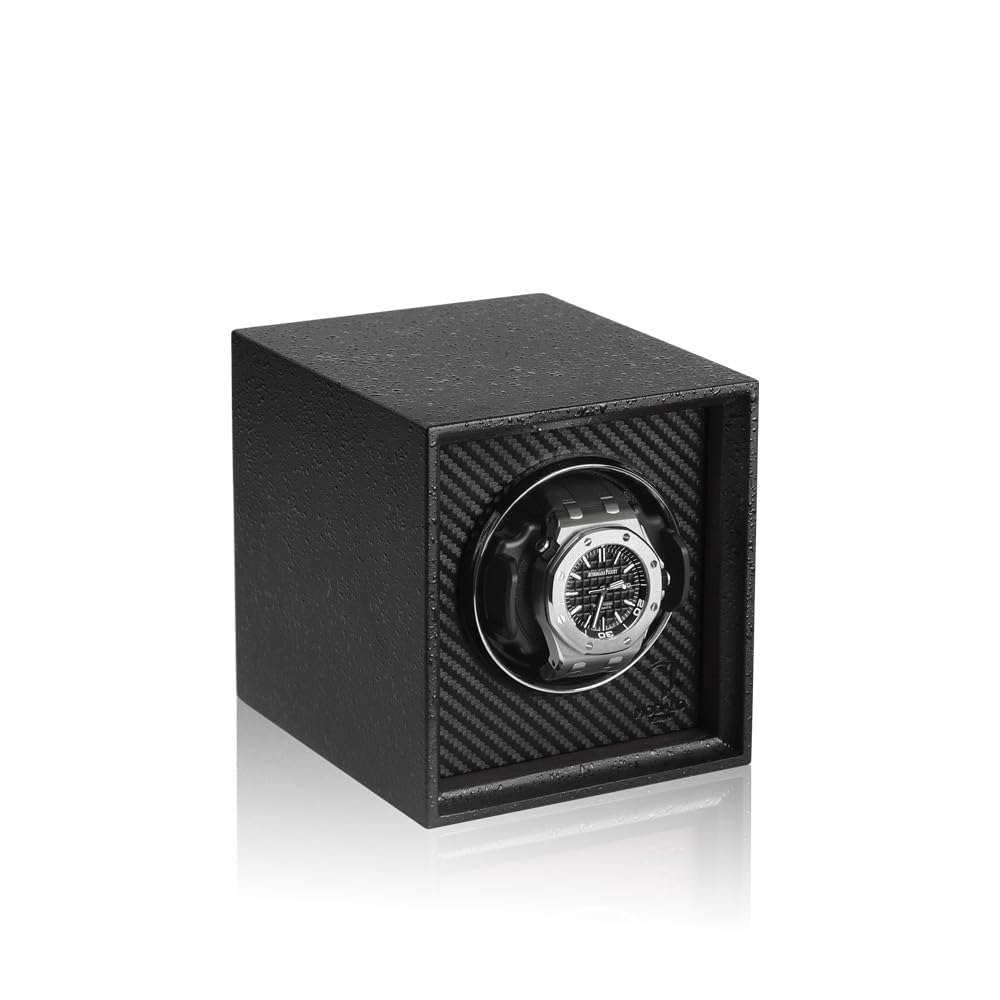 MODALO Twist Uhrenbeweger für Automatikuhren 1 Uhr/Watch Winder – leiser Motor, 900 TPD, Massivholz & Leder, Kratzfeste Oberfläche, für Herren und Damen