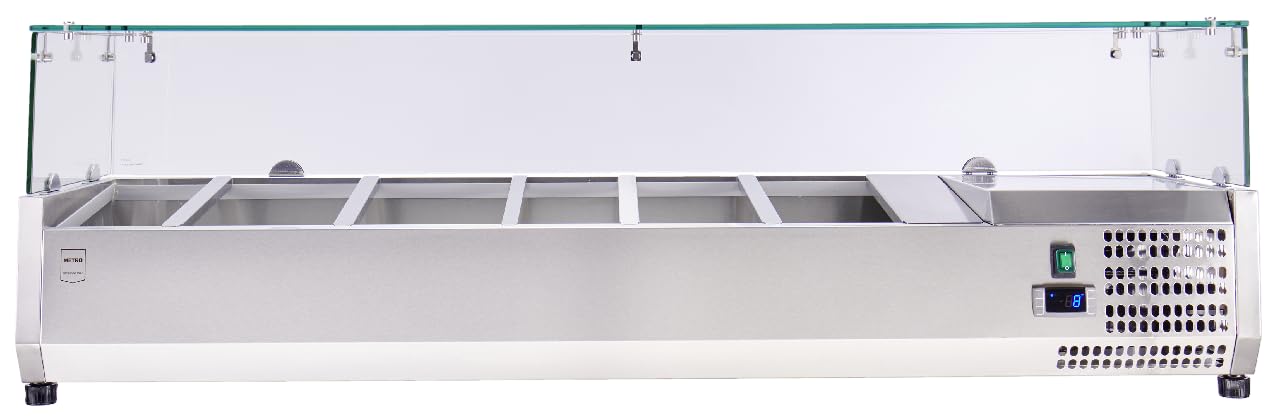 METRO Professional Vitrina refrigerada GHS1150, 53 L, refrigeración por aire, 180 W, color plata