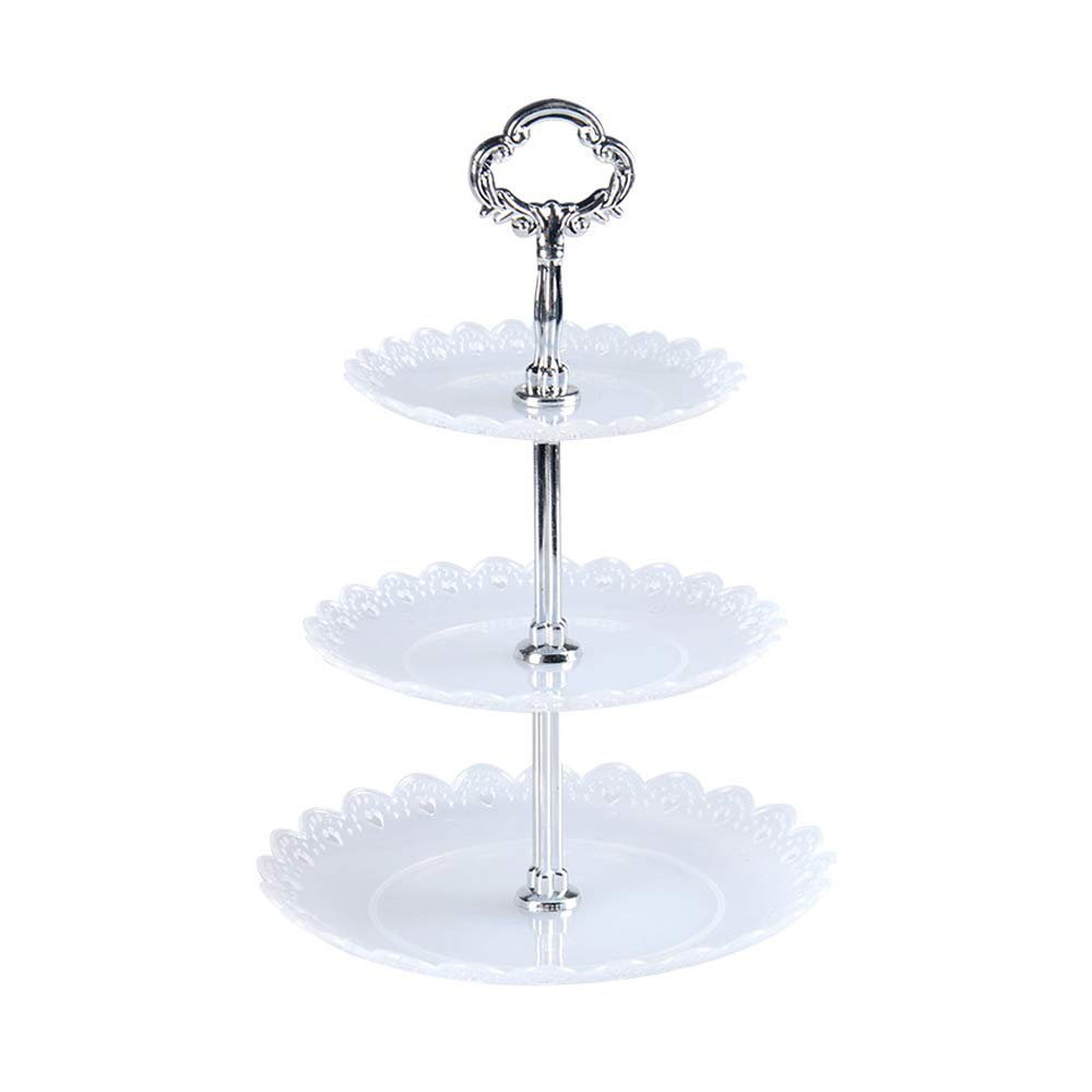 Hooshion3 Tier Cupcake Holder Resuable Dessert Serving Tray Cupcakes Stands Cupcakes Holders Rack Cupcake Display Tea Party Serving Stand (Transparent)