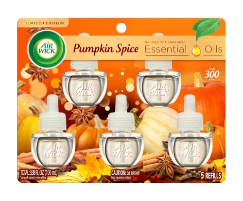 Air Wick Plug Refills, Pumpkin Spice Scent, Essential Oils,5 count - image 2