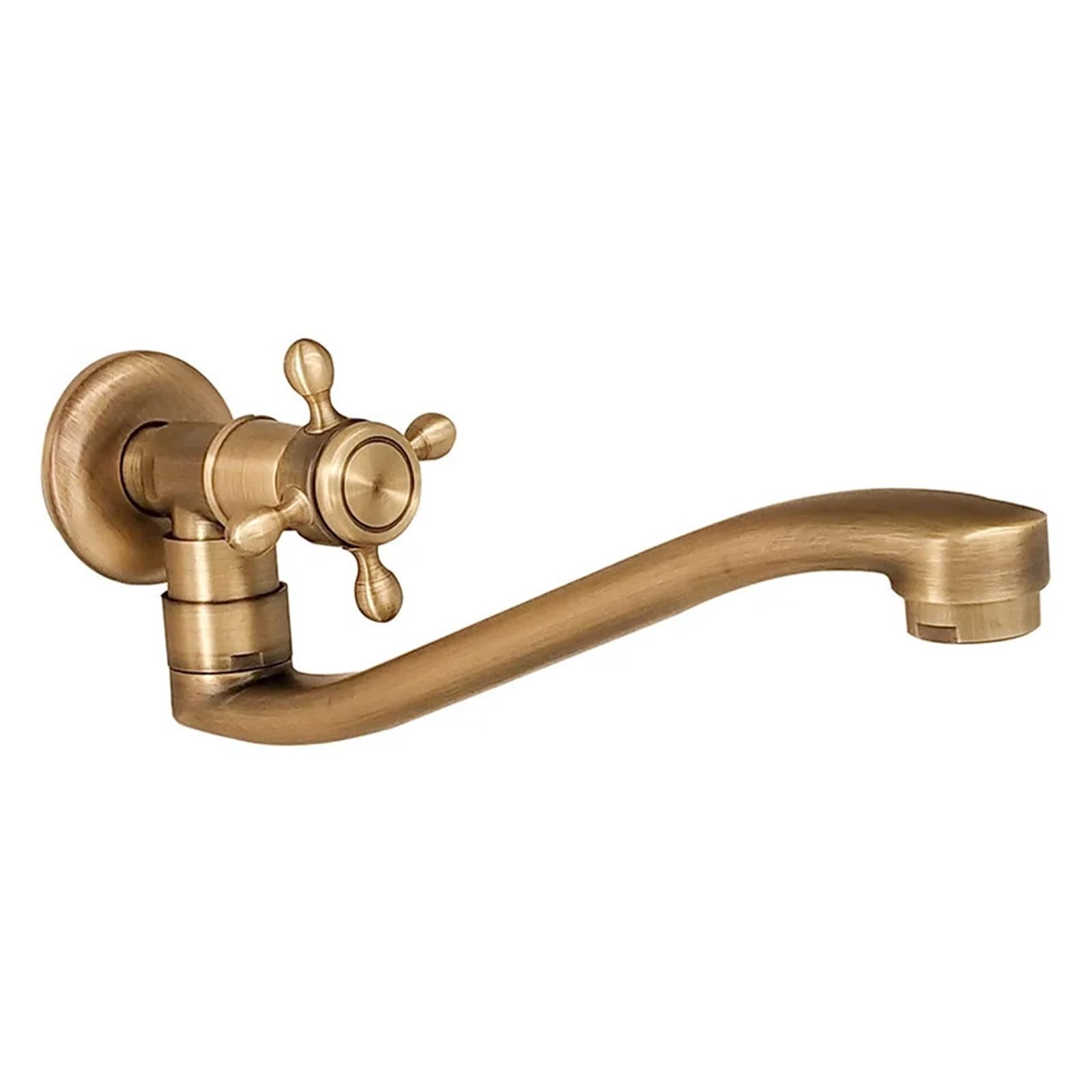 Kitchen Faucet, Single Cold Facuet Wall Outdoor Mop Pool Faucet, Antqiue Bronze Kitchen Sink Rotatable(B)