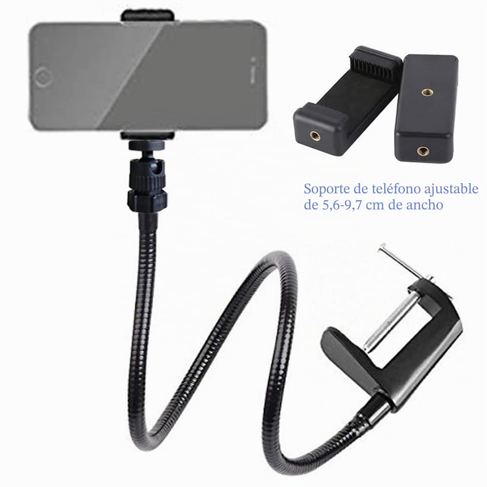 Soporte Ajustable para cámara Web y teléfono, Cuello de Cisne, 68,6 cm, para Todos los teléfonos móviles, Webcam Logitech C925e, C922, C930e, C930, C920, C615, etc