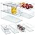 Hudgan 8 PACK Stackable Pantry Organizer Bins (3 sizes) - Clear Fridge Organizers for Kitchen, Freezer, Countertops, Cabinets - Plastic Food Storage Container with Handles for Home and Office