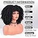 Vitorish Afro Curly Wig with Bangs 12 Inches Synthetic Afro Wig for Women about 280g/Pcs Heat Resistant Black Short Kinky Curly Wigs for Daily Party