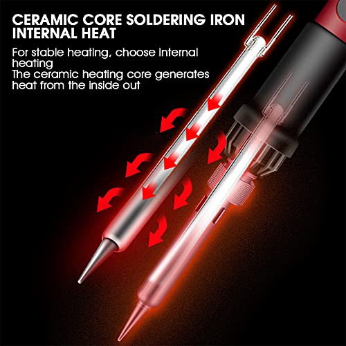 Image of Serplex Soldering Iron Kit Set 60 Watt Original 220V Fast Heat up, LCD Digital Solder Irons, 180~520C Adjustable Temperature Soldering Gun Set with 5pcs Extra Tips, for Electrical Repairs, DIY
