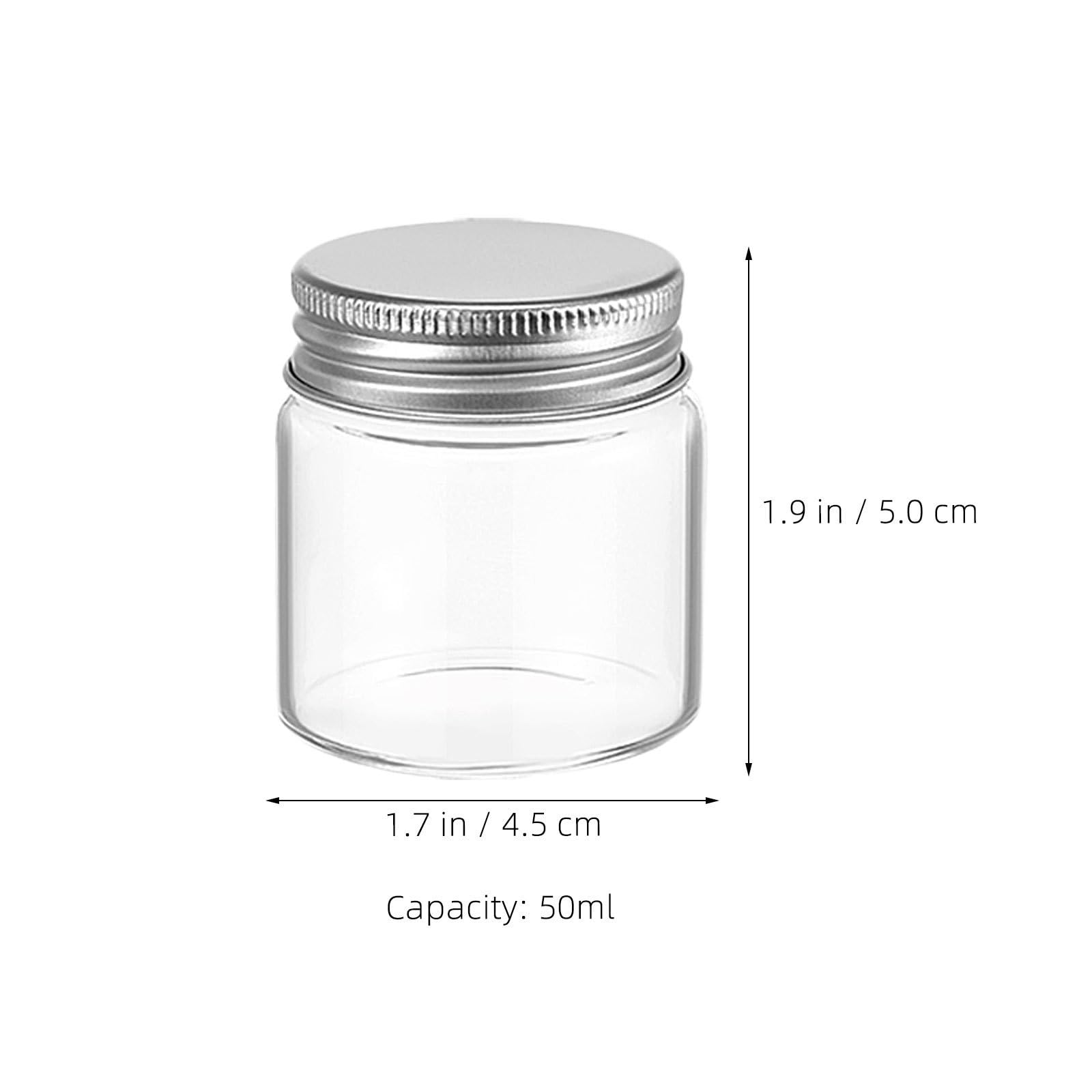 Tarro de Cristal Hermético Mini 50ml, 30 Piezas, Vidrio y Aluminio | Conservas y Almacenamiento Diario, Formato Portátil, Uso en Cocina y DIY Velas