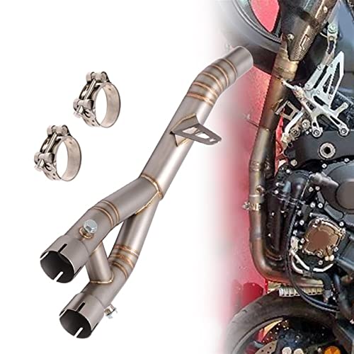 スリップオンオートバイ排気エスケープモトミッドリンクパイプ削除サイレンサー変更マフラーに適合するR1 YZF R1 R1M MT10 2015 2016 2017 2018 2019 2020 2021