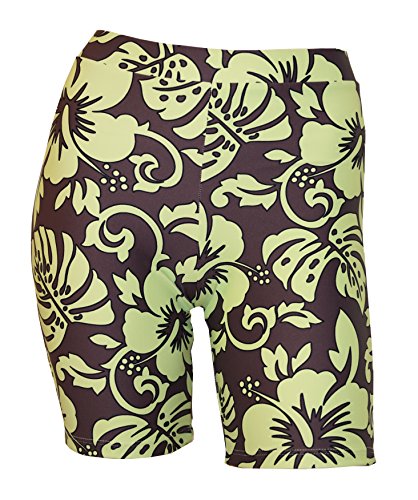 Private Island Women UPF 50+ Skinny Beach Board Shorts Swimsuit Hot Pants Bathing Swim Rash Guard Bottom (XL, Brown G)