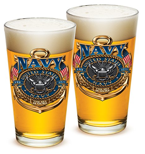 Pint Glasses – United States Navy Gifts for Men or Women – US
