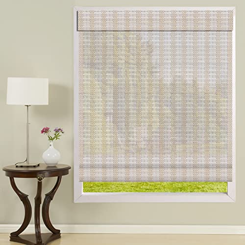 Lantime Custom Wood Roman Shades, Bamboo Light Filtering Shades Blinds For Windows And Doors, Color 1 #TOP1