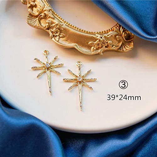 Amazon | 【2個】カン付き 星チャーム スター 八芒星 月 アクセサリー