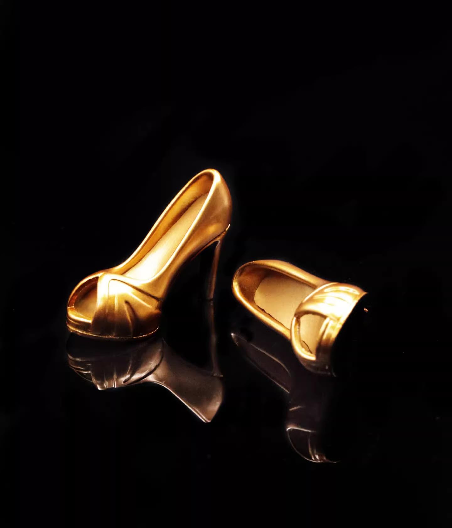 Talons hauts 1/6 AMITD dorés pour défilé de mode et shooting diorama