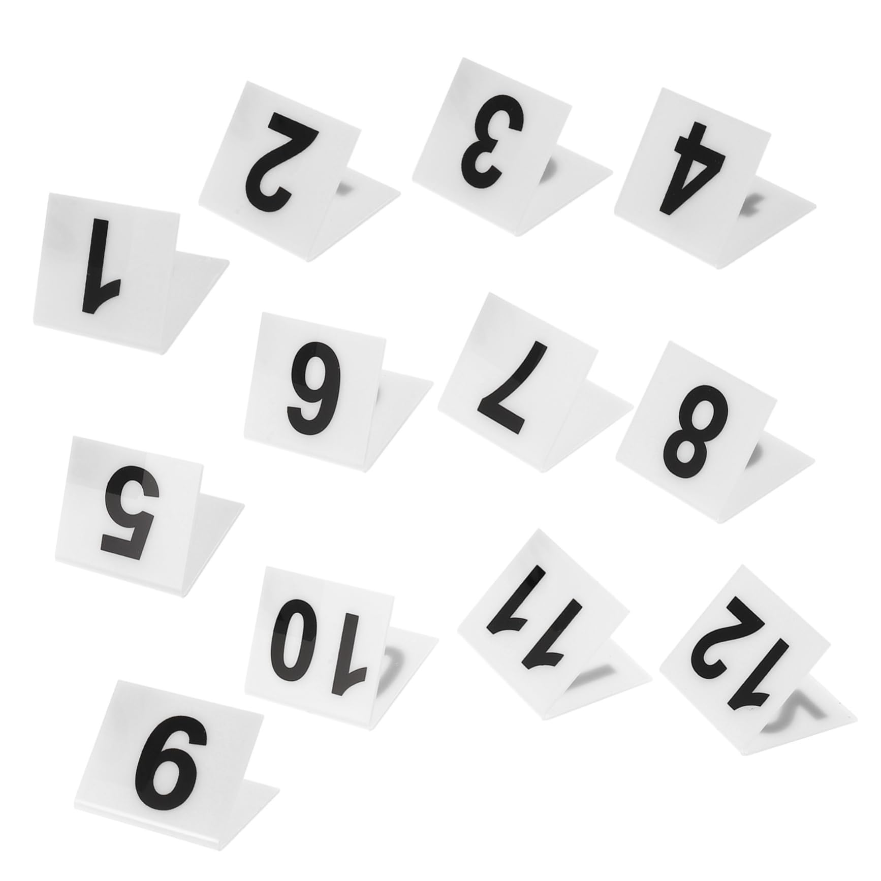 VICASKY Theme Number Markers 12pcs Acrylic Double-Sided Number Markers Ideal for Detective Games Scene Setting Props