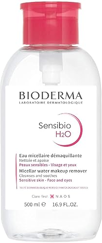 Bioderma Sensibio H2O Agua micelar, removedor de maquillaje, suave para la piel, sin fragancia y sin alcohol, cuidado de la piel sin enjuague con