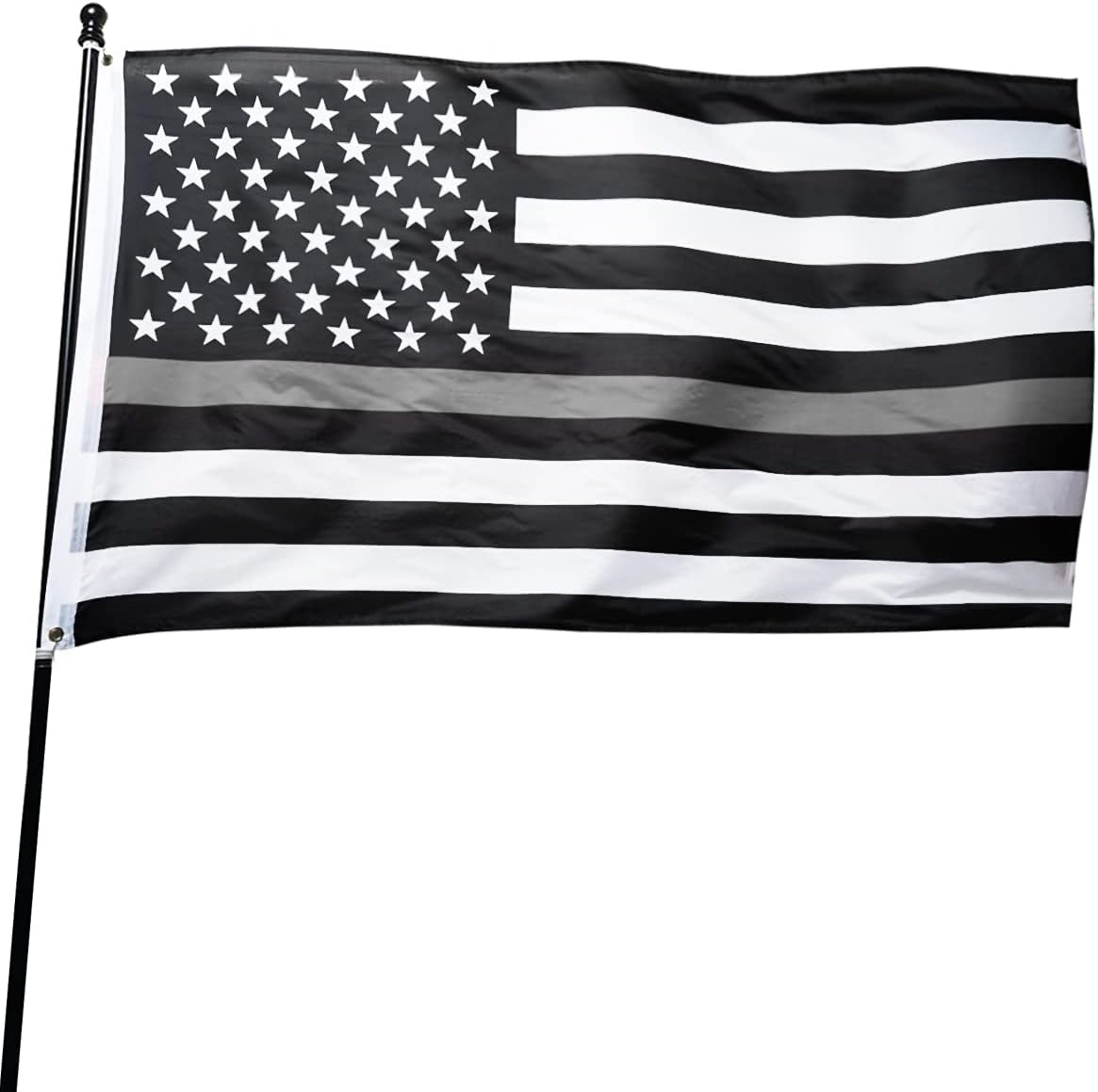 DANF Thin Gray Silver Line Law Enforcement Correctional Corrections Guards Officers 3x5 Feet Flag with Grommets