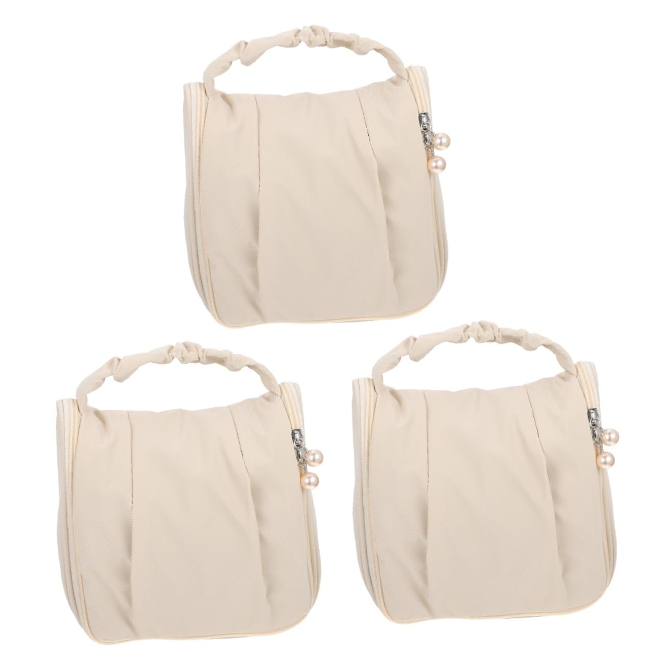 MAGICLULU 3 Piezas Neceser Colgante Neceser con asa Maquillaje de Moda Bolsa de Maquillaje de Viaje Bolsa Fitness Neceser para Maquillaje Bolso de Cosméticos Neceser de Viaje Arruga Manejar