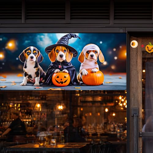 Película de ventana Halloween con cachorro HOMETITUTE 39.3x17.7 pulgadas miniatura 2