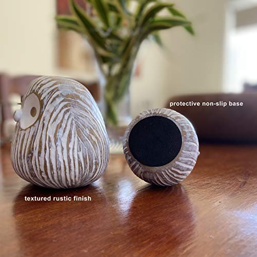 image for Huey House Chubby Night Owl Decor Statue Sculpture, Bookshelf Decor Ac