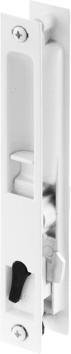 Sliding Glass Patio Door Handle Set, Flush Mount, Non-Keyed, 6-5/8" Screw Holes | Sliding Door Handle Replacement Hardware Repair Fix Sliding Door (DL-502 White)