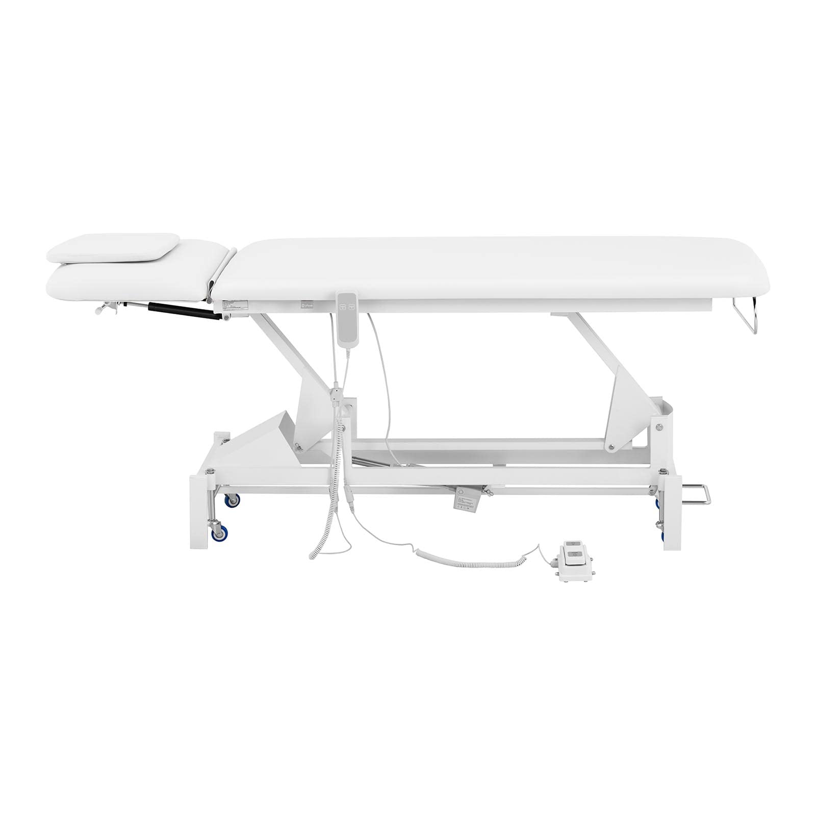 Physa Lille White Massageliege weiß 200 kg Räder Fußpedal Massagebank Therapieliege