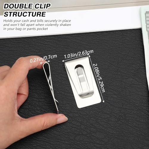 6 Pack Money Clip Men Stainless Steel Slim Cash Holder Credit Card Holder Minimalist Money Clips Pocket Wallet Clip Business Card Accessories2