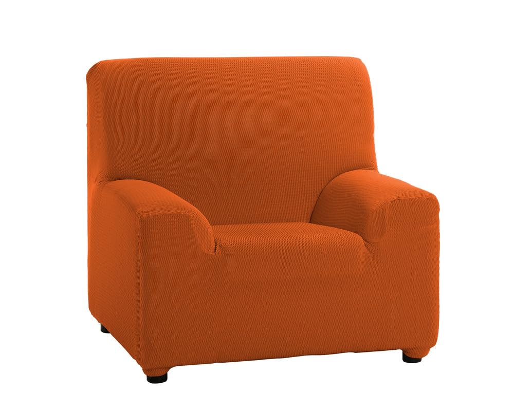Housse de canapé élastique orange pour sublimer votre salon avec un fauteuil confortable