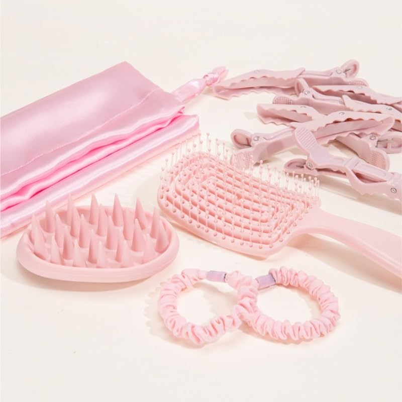 Loose Comb with Drawstring Bag Elastic Hair Band Styling Set