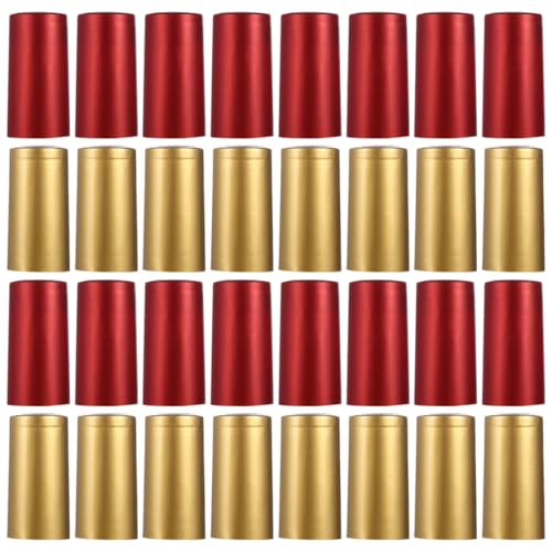 Veemoon 100 pièces Capsules Thermorétractables Bouteille Vin Rouge et Or Joint Bouchon Étanche pour Scellement Rapide avec Souffleur Air Chaud Cave Fête et Usage Domestique