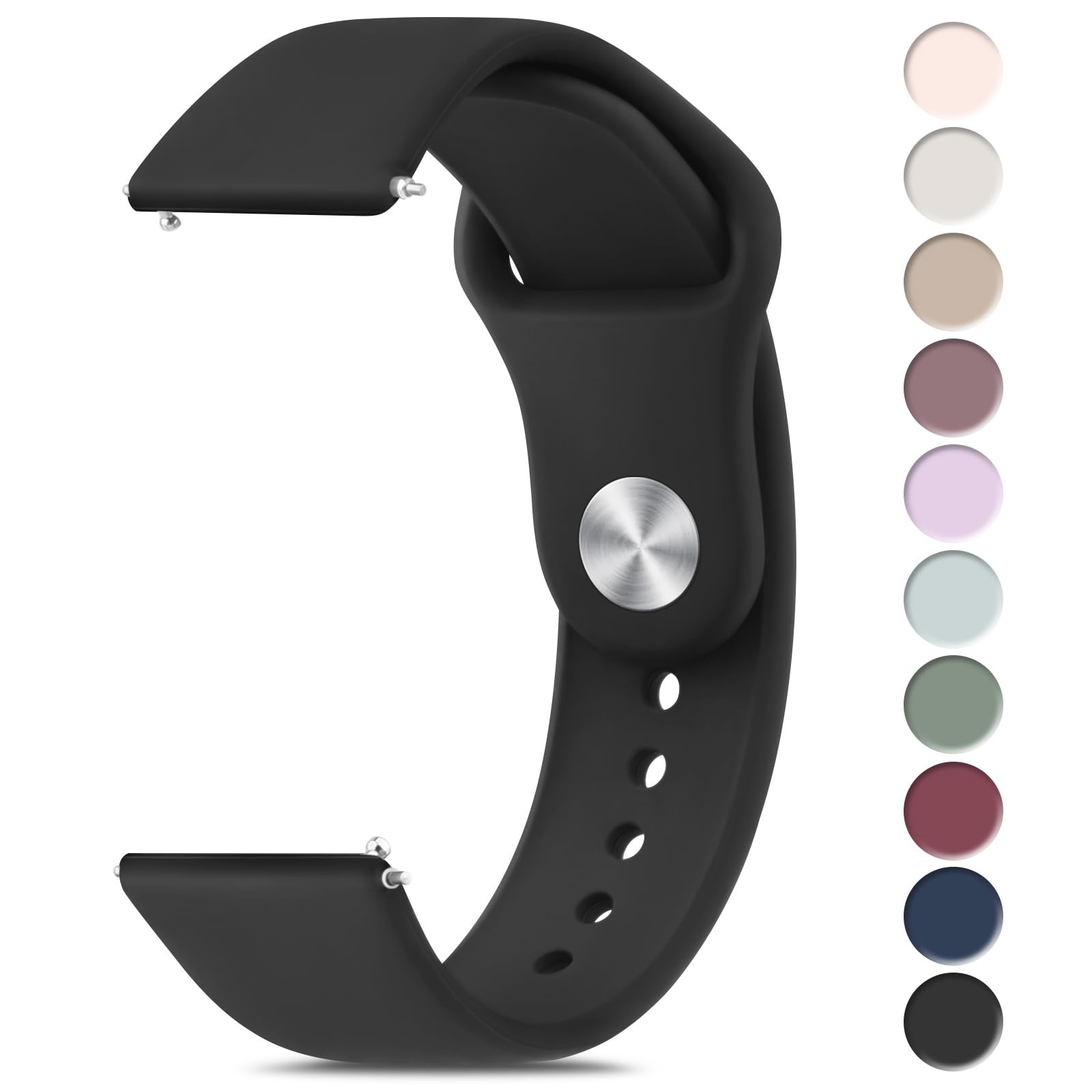 Tobfit Straps for Amazfit Bip/Bip 3/Bip 3 Pro/Bip/Bip U/Bip U Pro Watch Strap, 20mm Silicone Breathable Replacement Strap for Amazfit GTR 42mm/ GTS 2 Mini/2/2e/3/4/4 Mini-image-27