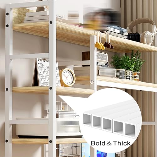 Bibliothèque de bureau à 3 niveaux étagère de rangement noire de 135 cm - 7