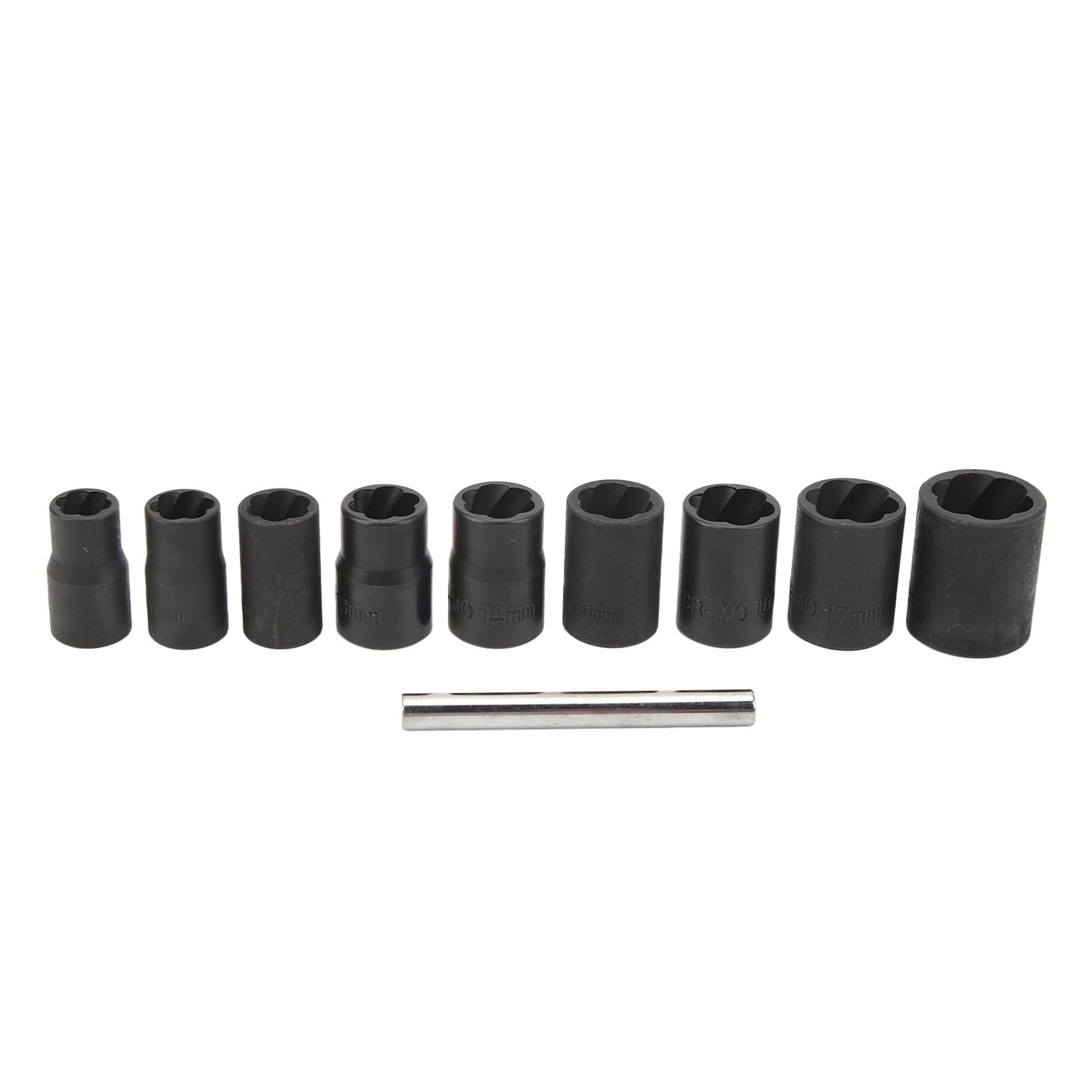 Zestaw nasadek udarowych Twist Narzędzie do wykręcania śrub 10 szt. 10 do 19 mm z prętem prostym 8 mm Napęd 3/8 cala do usuwania uszkodzonych zardzewiałych śrub Nakrętki Szpilki