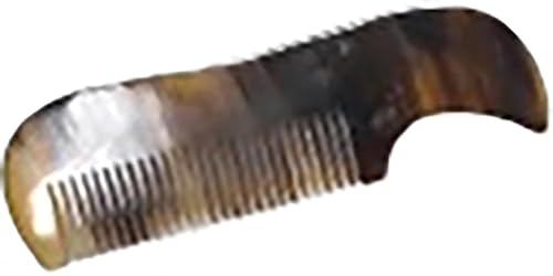 Peine de cuerno de búfalo, tamaño para bigote y barba, peine de dientes finos con dientes lisos de tamaño pequeño para cabello grueso o fino para