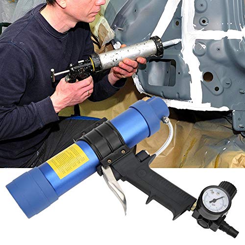 Glass Glue Gun, Ow-Q3 310Ml Pneumatic Caulking Gun Including Glue Scraper, Air Pressure Valve, Accessories, Adjustable Speed Silicone Gun #TOP1