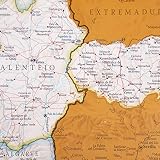 Mapa świata zdrapki plakat + PREZENT: Drapająca mapa Hiszpanii i Portugalii | Projektowanie map dla 50 lat | Maps International - Szczegóły kartograficzne