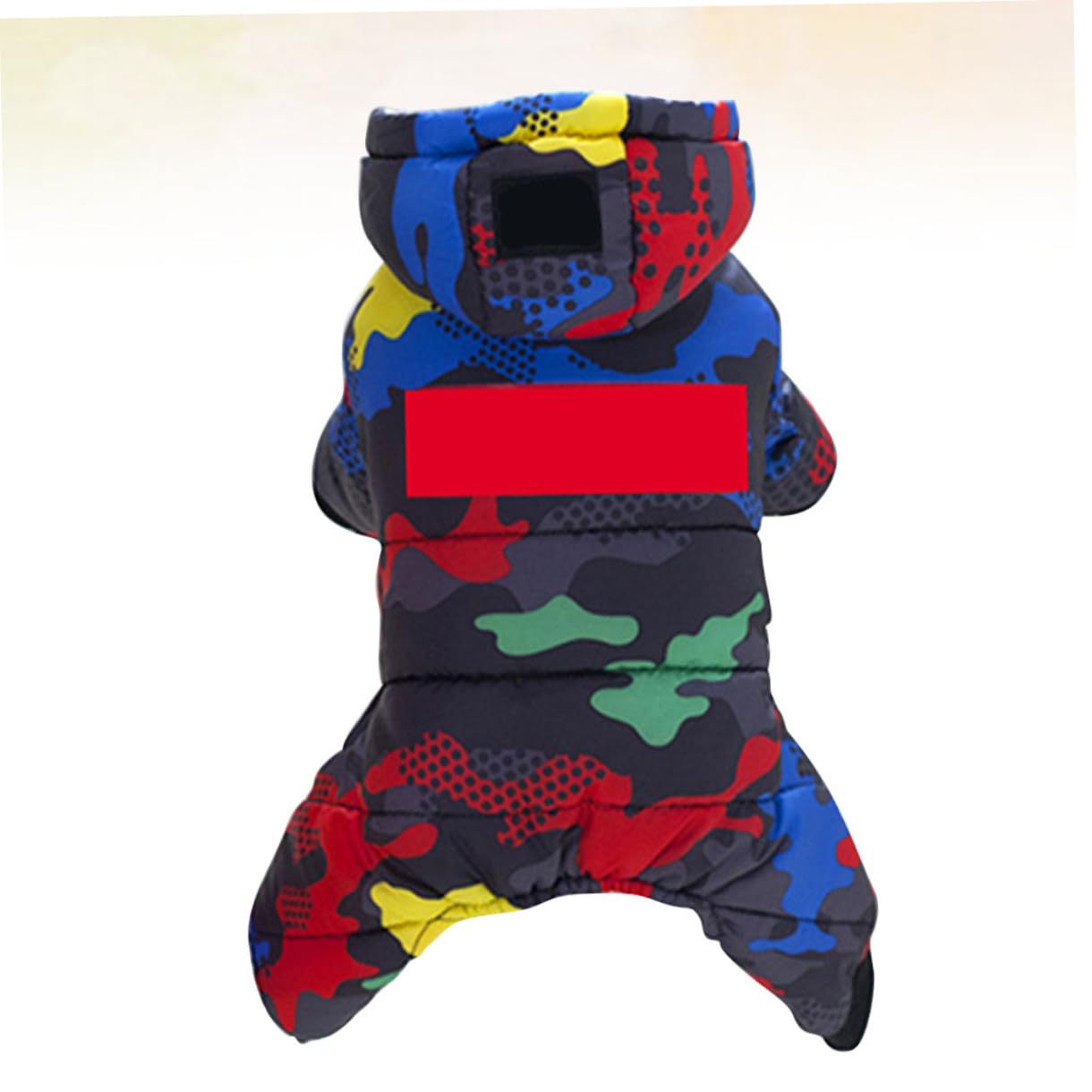 PRETYZOOM 2pezzi Cappotto Invernale Spesso per Cani Camouflage con Design Bottoni Abbigliamento per Animali Domestici per Bulldog Francese e Altri Cani Taglia Rosso