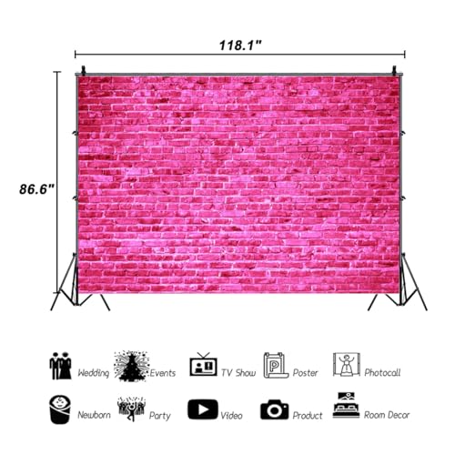 Fondo fotográfico AOFOTO 10x7ft ladrillo rosa miniatura 5