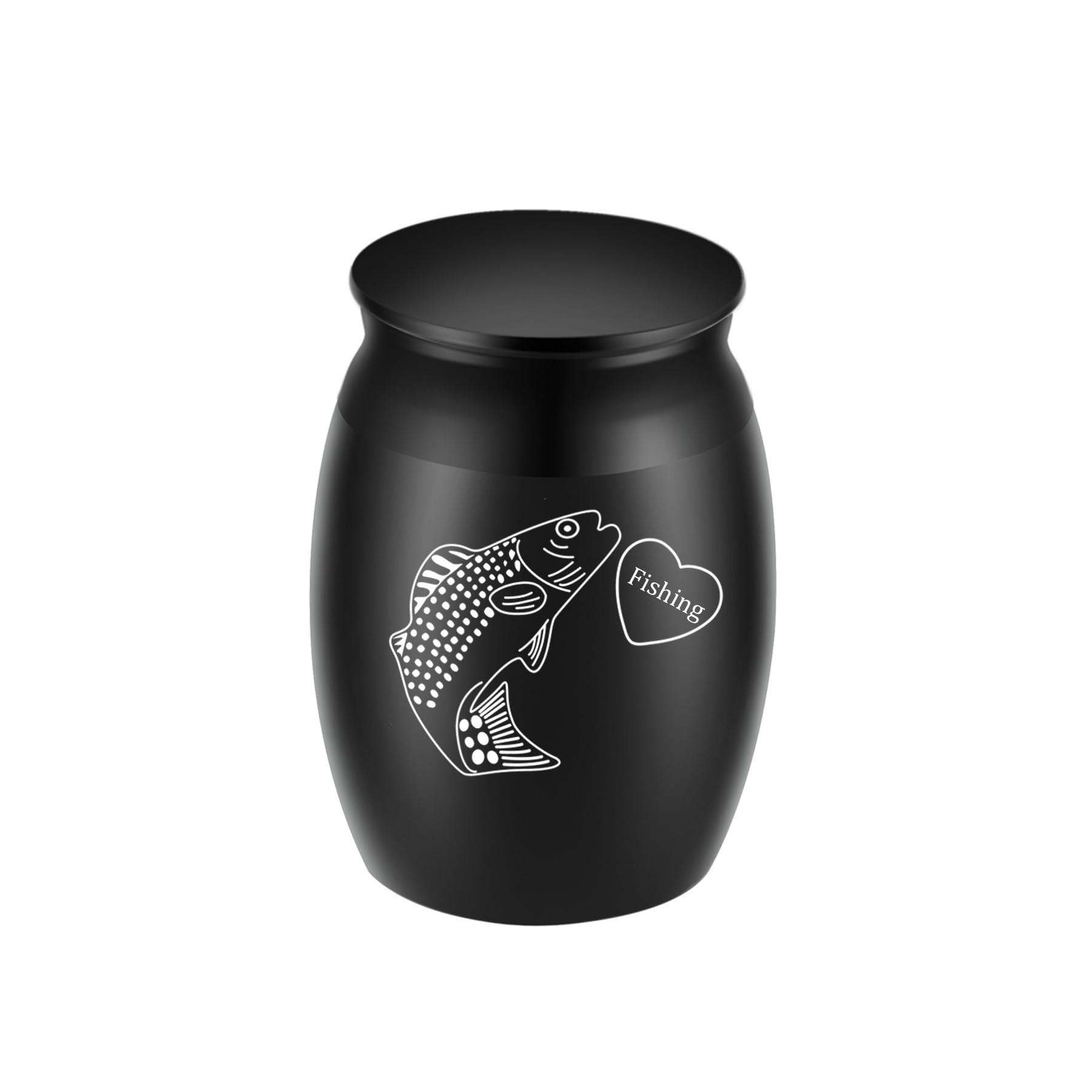 Urns for Human Ashes, Super Small 1.6" High Keepsake Urn Mini Cremation Urns for Ashes, Memorial Ashes Holder, Handcrafted Decorative Urns Engraved - Fish