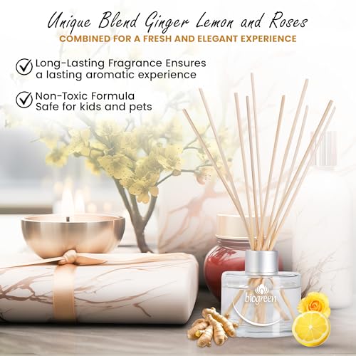 Difusor de Varillas Biogreen Ginger, Lemon & Roses 100 ml miniatura 4