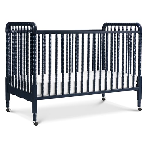 Image of daVinci Jenny Lind 3-in-1 Baby Crib Convertible to Toddler Bed, Daybed - Easy to Assemble - GREENGUARD Gold Certified - 4 Adjustable Mattress Heights, Conversion Kit Sold Separately - Navy