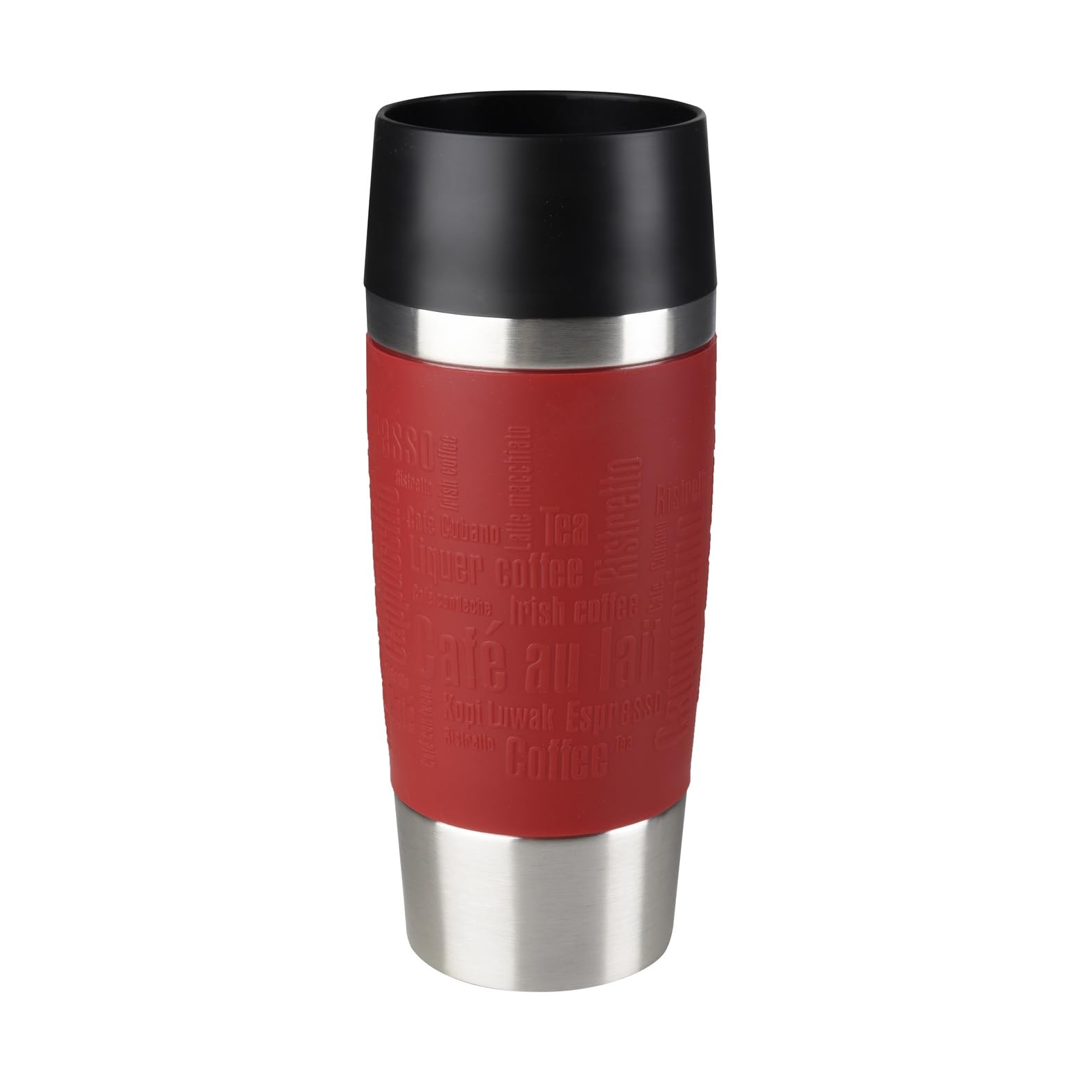 Emsa 513356 Travel Mug Classic | 360 ml | Thermobecher | Isolierbecher | hält 4h heiß/ 8h kalt | 100% dicht | auslaufsicher | Quick-Press-Verschluss | 360°-Trinköffnung | rot | 1 Stück