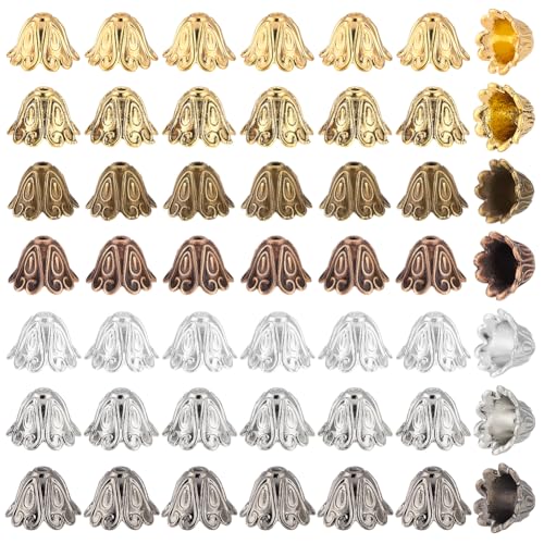 Perline Di Tubi Di Fiori Intagliati In Lega Di Stile Tibetano All - Foto 11